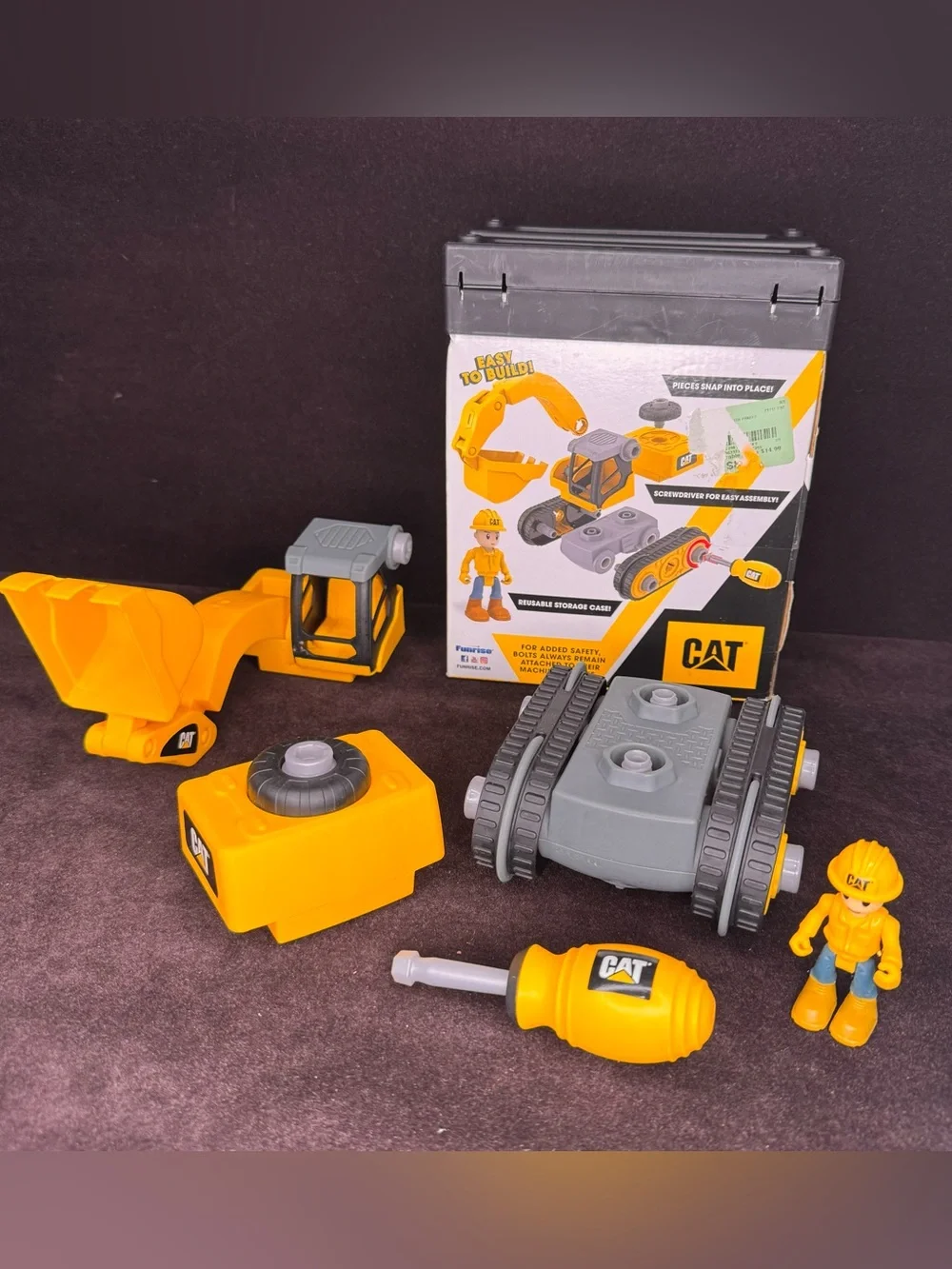 CAT Junior Crew Build-Your-Own Excavator take-apart STEM toy.